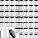50 Pack 4 oz Clear Plastic Jars with Lids - Small/Mini Containers for Slime, Ointments, Lip Balm, Creams, Samples, Eyeshadow, Travel Storage, Makeup, Lotion and Body Butter