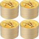 Tioncy 200 Pcs Gold Plastic Dessert Plates with Mini Forks Set for 100 Guests Includes 100 Pcs 7'' Disposable Cake Plates 100 Pcs 3.94'' Gold Plastic Forks for Wedding Birthday Party Dessert Table