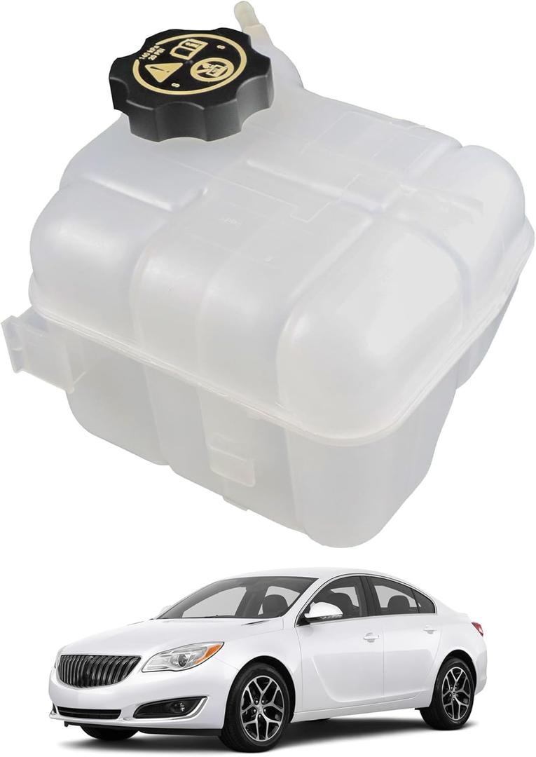 Engine Radiator Coolant Overflow Reservoir Tank With Cap Compatible With 2010-2019 Chevrolet Malibu Impala Cadillac XTS/SRX Buick Regal LaCrosse Allure Replaces 603-385 13220124 13502353