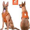 AUROTH Tactical Dog Harness for Large Dogs No Pull Adjustable Pet Harness Reflective K9 Working Training Easy Control Pet Vest Military Service Dog Harnesses Orange L (L(Neck:18-29",Chest:24-37"),45-80 lbs)
