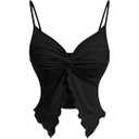 Verdusa Women's Twist Krop Top Black Size XL