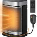 DREO Space Heater for Bathroom and Indoor, Portable Heater, 1500W Safe and Quiet PTC Ceramic Heater, 41-95F Digital Thermostat, 70Oscillating, Remote, ALCI Safety Plug, 12h Timer, 5 Modes
