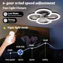 Ceiling Fans with Lights and Remote, Flush Mount Ceiling Fan with Light, 3000-6500K Dimmable Modern LED Ceiling Fans, 6 Wind Speeds, Low Profile Small Ceiling Fan for Bedroom, Kitchen, Office, 18 inch