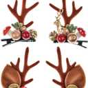 TOECWEGR Christmas Reindeer Antlers Headband Hair Clips Hair Hoop Holiday Beauty Headdress