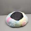 Dog Calming Beds for Small Medium Large Dogs - Round Donut Washable Puppy Dog Bed, Anti-Slip Faux Fur Fluffy Donut Cuddle Anxiety Cat Pet Bed(20'' Color)