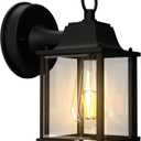 Outdoor Wall Light Fixtures Waterproof Porch Lights Anti-Rust Matte Black Outdoor Wall Lantern for Patio Front Door Garage (1 Pack)