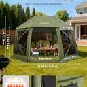 VEVOR Pop Up Gazebo Screen Tent, 13 x 13 ft Large High 13-Sided Camping Canopy Tent with Removable Top & Carry Bag, Quick Set & Bite-Proof Mesh Screen Sun Shelter for 10-12 Persons Backyard Patio