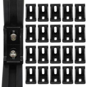 20Pcs Black 10 Series Extrusion Brackets 1" x 1" 1010 Aluminum Extrusion Profiles Fastener T-Solt Connector for 10 Series Extru Profiles