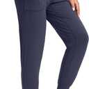Soothfeel Women's Joggers with Zipper Pockets Petite/Regular/Tall High Waisted Athletic Workout Yoga Pants Joggers for Women (X-Large, Navy Blue)