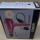 Conair Hair Dryer with Retractable Cord, 1875W Blow Dryer, 3 Heat Settings, 2 Speeds, Blow Dryer with Diffuser and Concentrator Attachments, Ionic + Tourmaline Technology, Pink