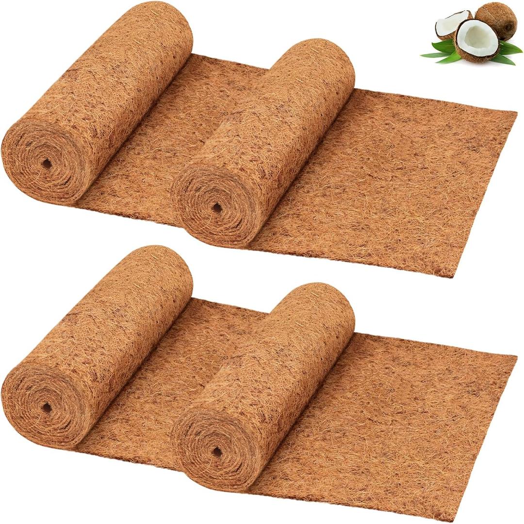 Riare 4 Pack 16  80 Inch No-Slip Ice and Snow Carpet Mats- Waterproof Outdoor Coconut Fiber Carpet Anti-Slip Coir Runner for Walkways, Front Door, Stairs, Porch Safe & Stable Walking