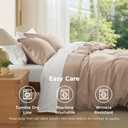 Bedsure Duvet Cover King Size - Soft Double Brushed Bedding Set for Kids & Adults, Zipper Closure, 3 Pieces, Includes 1 Duvet Cover (104"x90") & 2 Pillow Shams, NO Comforter, Light Khaki