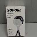 SOPOKE Mini Portable Baby Stroller Fan, 3 Speed Personal Handheld Fan, Battery Operated Rechargeable 360° Flexible Tripod Cooling Fan, Suitable for Car Seat Crib Treadmill Golf Cart Travel(Black)