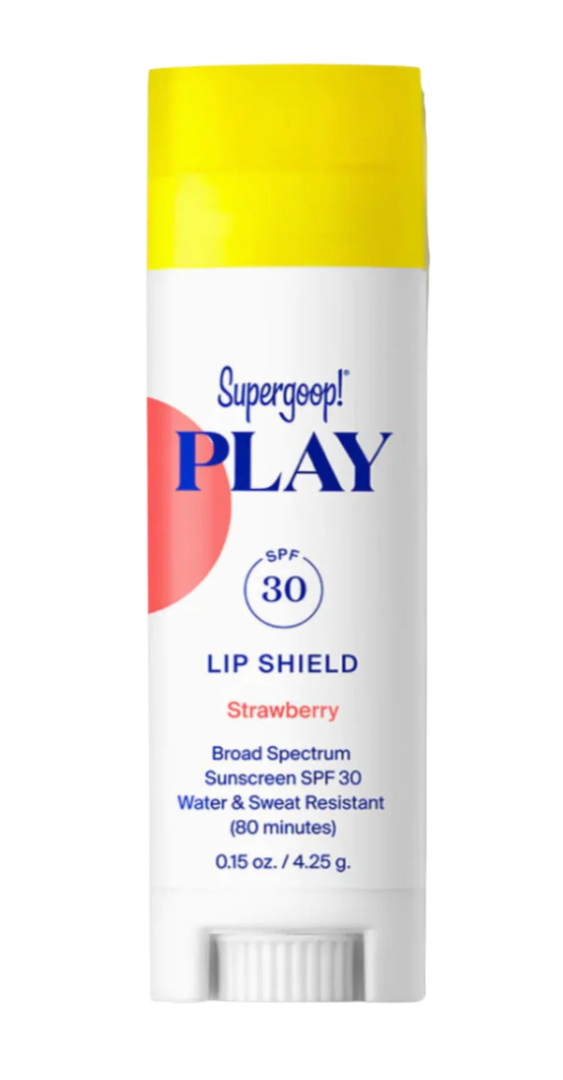 Supergoop! PLAY Lip Shield SPF 30 with Strawberry - 1 Pack - Lip Balm - Moisturizing Treatment For Dry Cracked Lips - Broad Spectrum UV Protection
