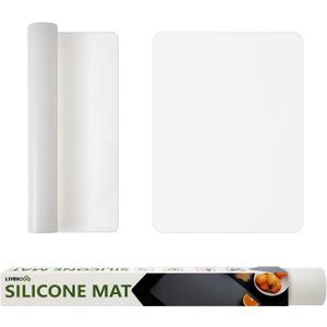 Silicone Mat for Kitchen Counter, Silicone Mat Trimable to Size (Translucent, 15.711.8inch-2pcs), BPA-Free Silicone Placemat, Heat-Resistant NonSlip Table Mat for Air Fryer, Countertop Protector Mat