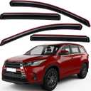 Lightronic Extra Durable Clip-on in-Channel Auto Vent Window Visor, Fits 2014-2019 Toyota Highlander, UV Protection Rain Guard, Original Wind Deflector, No-Drill Easy Install, Dark Smoke, 4-Pcs