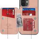 GUERNICA for iPhone 16 Wallet Case with RFID Blocking Card Holder for Women Men, Kickstand Shockproof Phone Case for iPhone 16(6.1"),Rose Gold