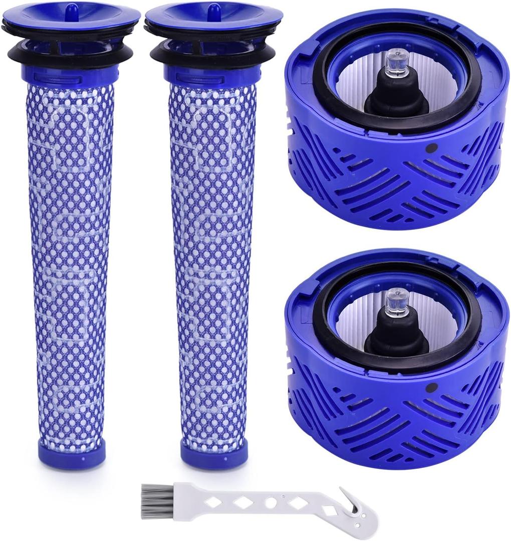 Leadaybetter V6 Filters Replacement for Dyson Absolute Total Clean Cordless Stick Vacuum, 2 Pack Post HEPA and Pre Filter Replacements, Compare to Part # 966741-01 & 965661-01