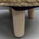 Cpintltr Foot Stool Natural Seagrass Hand Weave Poufs Round Ottoman for Couch Desk Soft Step Stool Padded Foot Rest with Non-Skid Pine Legs for Hallway Office Lounge Natural