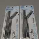 2 x BIOSMART Reusable Stainless Steel Straw Set w/ Silicone Tips & 1 Cleaning Brush 6 Pack