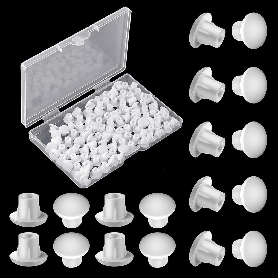 Jetec 3/16" Plastic Plugs for Round Hole, Shelf Cap Cabinet Hole Cover Cupboard Shelf Pegs for in Furniture Cabinet Cupboard Shelves(100 Pieces)
