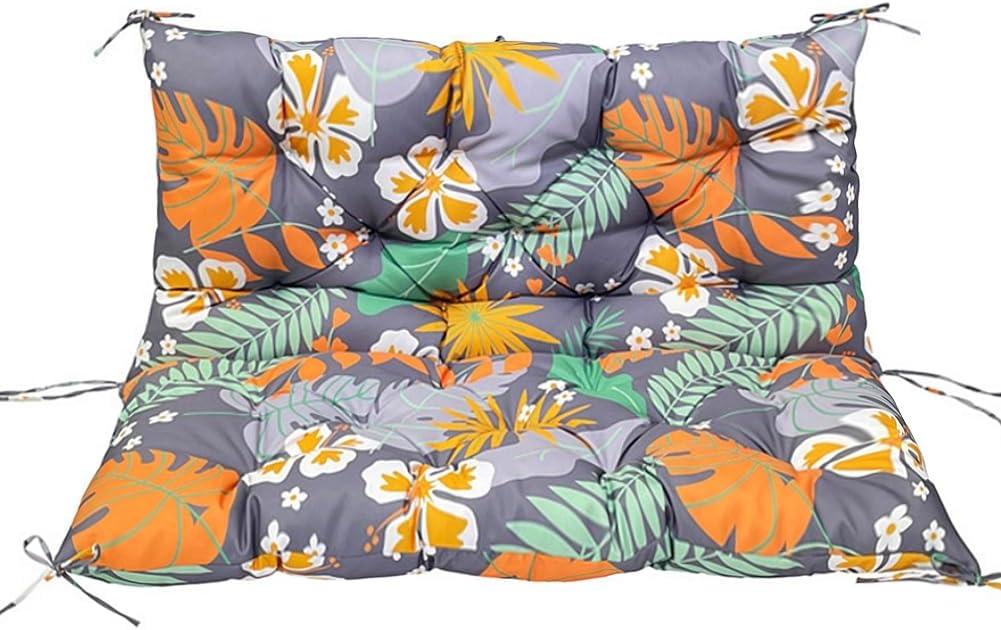 Srutirbo Outdoor Swing Replacement Cushions 3 Seater, Waterproof Porch Swing Cushions with Backrest, 40"x40", for Garden Patio Furniture (Flower)