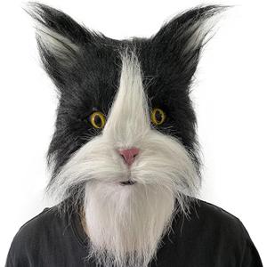 Novelty Cat Mask Latex Cute Kitten Animal Plush Deluxe Full Head Helmet Fancy Halloween Cosplay Party Costume Props