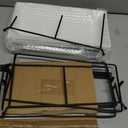 Farielyn-X 3 Tier Serving Tray, 12" White Plastic Tiered Food Serving Platters, Reusable Tray Stand Black Collapsible Metal Stand with Stable Cross Bars, Party Display Stands for Veggie Fruit, Dessert
