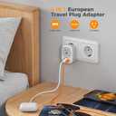 3 Pack European Travel Plug Adapter, TESSAN US to Europe Plug Adapter with 3 USB Ports (1 USB C), Type C Power Adaptor for EU International Italy Spain France Greece Iceland Germany