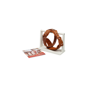 5FT No Pull Dog Leash for Medium Large Dogs - Rope Leash with Non Slip Handle & Metallic Golden-Toned Carabiner Clip (Carmel Brown) (3/8 Inch)