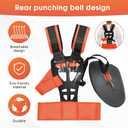 Trimmer Shoulder Strap Padded Universal Adjustable, Weed Eater Harness, Brush Cutters Harness Nylon Double Shoulder for Trimmer (Orange)