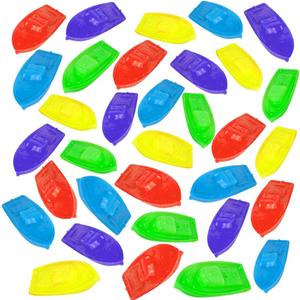 ArtCreativity Blow Mold Toy Boats for Kids, Set of 36, Floating Plastic Pool and Bath Tub Toys in Vibrant Colors, Summer Water Toys for Lake, Beach, Bathtub, Cute Party Favors for Boys and Girls