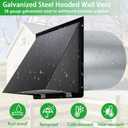 6 Inch Hooded Wall Vent with Screen and Damper,6 Inch Wall Exhaust Vent Cover Dryer Ventilation Cap Exterior for Kitchen Range Hood Air Exhaust,External Extractor w/Non Return Flap, Galvanized Steel