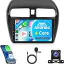 2G+64G Car Radio for Mitsubishi Mirage 2012-2016, Rimoody Car Stereo with Android 13 Wireless CarPlay Android Auto Mirror Link GPS WiFi 9 Inch Touch Screen Bluetooth FM/ RDS SWC Camera