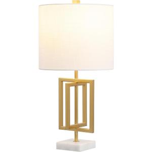 JONATHAN Y JYL1039A Anya 20.25" Metal/Marble LED Table Lamp Glam Contemporary Modern Bedside Desk Nightstand Lamp for Bedroom Living Room Office College, Gold