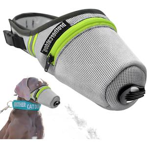 2 x Dog Muzzle, Soft and Adjustable Multi-Layer Filter Nose and Mouth Mask, Breathable Breathing Muzzles for Large, Medium and Small Sized Dogs (Gray, Large)