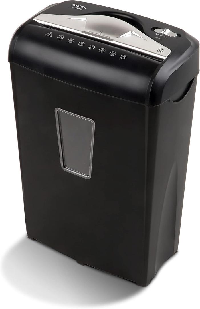 Aurora AU870MA High-Security 8-Sheet Micro-Cut Paper Credit Card Shredder Black