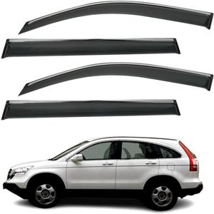4Pcs Window Visor Deflectors Rain Guards for Honda CRV CR-V 2007-2011 Chrome Trim