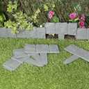 uyoyous 30PCS Cobbled Stone Effect Fence Lawn Plant Border Decorative Flower Tree Grass Bed Border Fence Stone Hammer Lawn in Edging Yard Lawn for Landscaping-Stone Trim Walkways