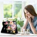 Vimorco for iPad Pro 11 Inch Case M5/M4 2025/2024, Pink Flower for iPad Pro Case 11 Inch M5/M4 for Girls & Women, Pencil Holder/Hand Strap/Pocket, Adjustable Angle, Auto Sleep/Wake, Floral Butterfly