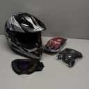 OUMURS Adult Motocross Dirt Bike Helmet with Goggles, Gloves & Mask Dirt Bike ATV Helmet for Unisex-Adult Men Women Adjustable Sun Visor DOT/FMVSS-218 Off-Road Motorcycle Helmet UTV Helmet Downhill (Large, New Black Flame)