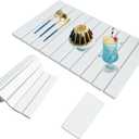 Large Stone Drying Mat for Kitchen Counter,24x16 Inch Fast Drying & Super Absorbent Diatomaceous Earth Sink Mat, Collapsible Dish Drying Stone for Dishes, Bottles, Cups, Matches Any Countertop (White)