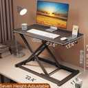 VebaCidi Height Adjustable Sit to Stand Desk Riser, Compact Standing Desktop Converter for Monitor or Laptop, Black