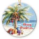 Palm Tree Ornament 2025, Unique Tropical Ornament for Men Women, Coastal Beach Ornaments for Friends Neighbors, Beach Themed Gifts, Adorable Christmas Ornaments for Tree Decorations