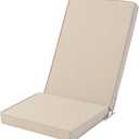 Adirondack Chair Cushion - Removable Cover, Water-Repellent & Fade-Resistant Faux Linen, Securing Straps, Non-Slip Bottom, Fit for Most Outdoor Adirondack & Rocking Chairs - Beige