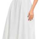 EYNMIN Floral Midi Wedding Guest Dresses for Women 2026 Summer Spring Lace Smocked Bow Tie Flowy A Line Boho Sundress (White, XS)