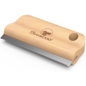 Pawaboo Deshedding Brush for Dogs & Cats, Dog Hair Removal Comb with Ergonomic Gripping, Wooden Grooming Shedding Brush for Short Hair Dogs and Cats, Hangable Pet Cleaning Comb Supplies, 5.1 Inch