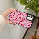 Cherry Phone Case for iPhone 15 Pro - Slim Shockproof Hard Shell, 5ft Drop Protection, Cute Aesthetic Fruits Pattern, Gift for Teens and Women