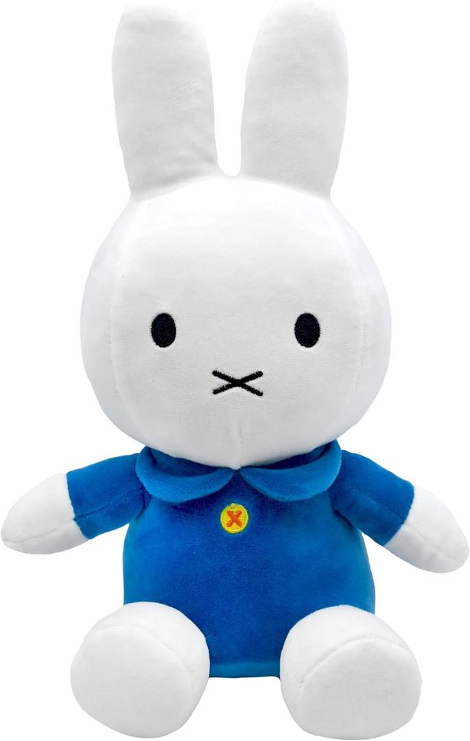 KIDS PREFERRED Miffy Plush Toy, 8 Inch Sitting Dutch Bunny Plush from Dick Bruna, Soft Boa Rabbit Bunny Stuffed Animal Plushie Doll for Girls and Boys (Blue Dress)