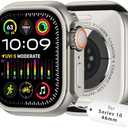 amBand for Apple Watch Series 10 46mm Metal Case Men, W1 Rugged Protective Bumper [Turn iWatch into Ultra Look] with Back Cover, Upgrade Conversion Kit Stylish Protector 46 mm - Natural Titanium